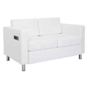 Spark White Loveseat (Powered)